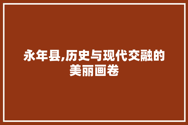 永年县,历史与现代交融的美丽画卷 AI简讯