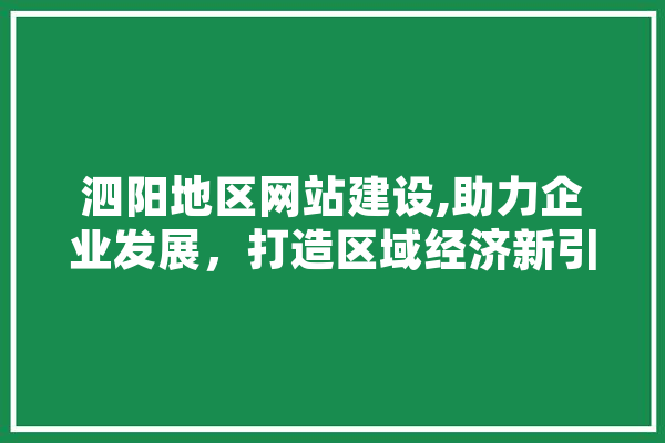 泗阳地区网站建设,助力企业发展，打造区域经济新引擎 文字写作