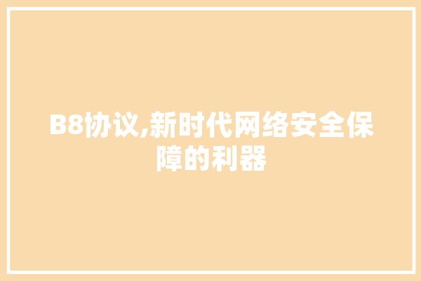 B8协议,新时代网络安全保障的利器