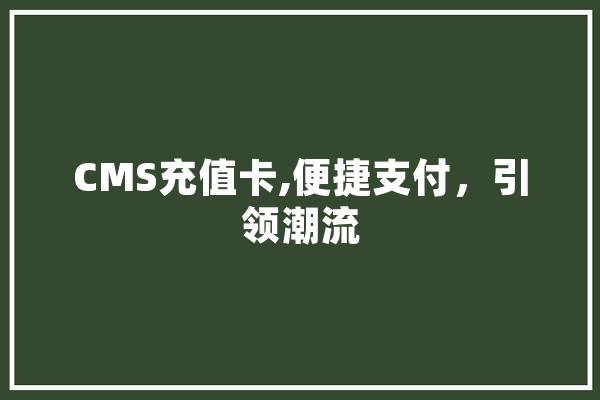 CMS充值卡,便捷支付，引领潮流