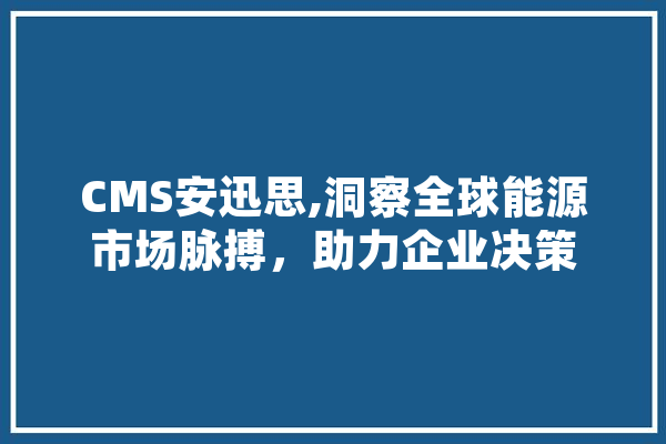 CMS安迅思,洞察全球能源市场脉搏，助力企业决策
