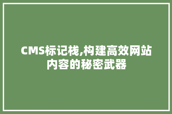 CMS标记栈,构建高效网站内容的秘密武器 AI快讯