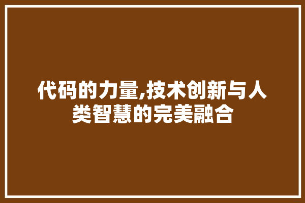 代码的力量,技术创新与人类智慧的完美融合 智能助手