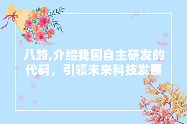 八路,介绍我国自主研发的代码，引领未来科技发展 智能助手
