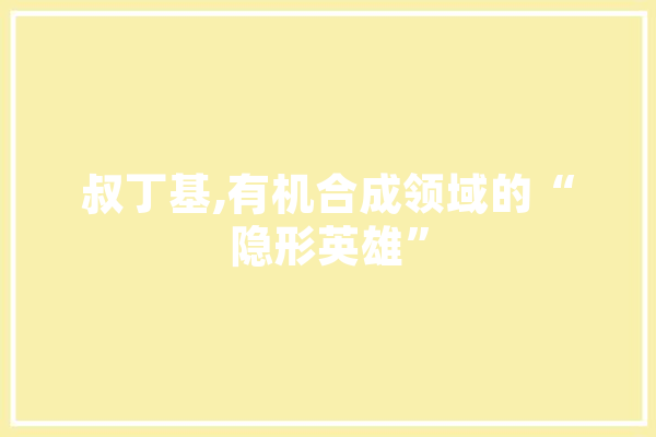 叔丁基,有机合成领域的“隐形英雄”