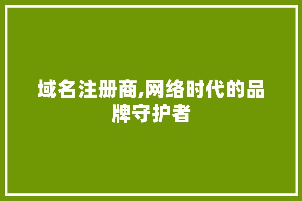 域名注册商,网络时代的品牌守护者