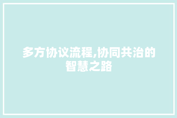 多方协议流程,协同共治的智慧之路