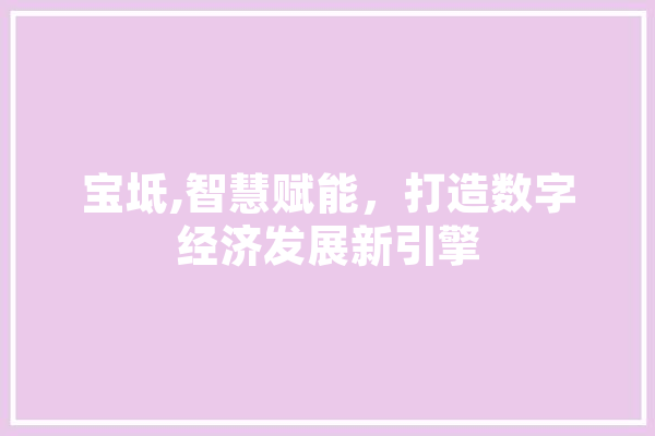 宝坻,智慧赋能，打造数字经济发展新引擎
