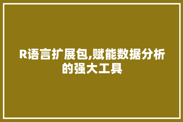 R语言扩展包,赋能数据分析的强大工具 文字写作