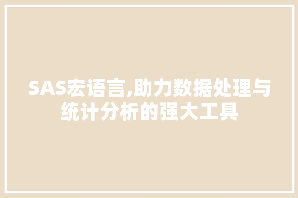 SAS宏语言,助力数据处理与统计分析的强大工具 绘影字幕