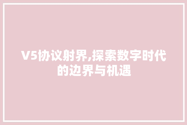 V5协议射界,探索数字时代的边界与机遇 智能写作