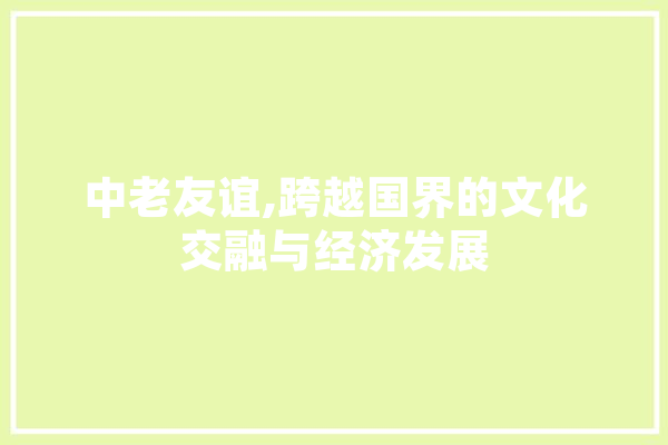 中老友谊,跨越国界的文化交融与经济发展
