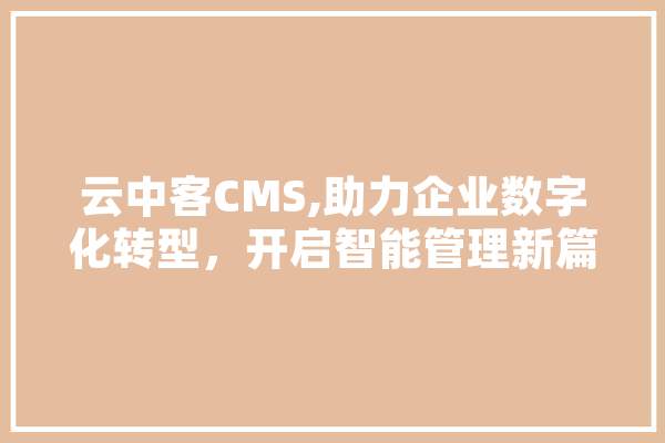 云中客CMS,助力企业数字化转型，开启智能管理新篇章