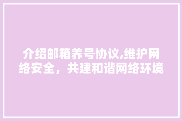 介绍邮箱养号协议,维护网络安全，共建和谐网络环境