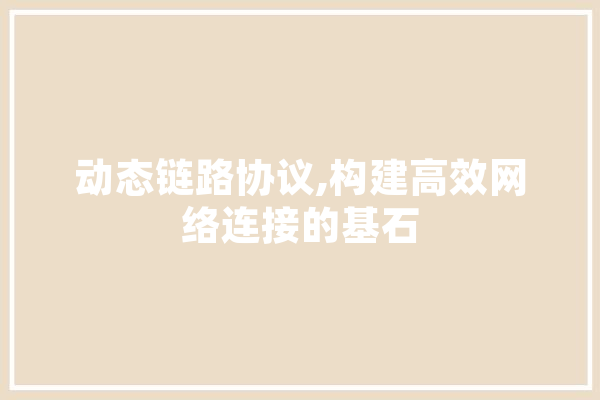 动态链路协议,构建高效网络连接的基石 文字写作
