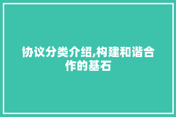 协议分类介绍,构建和谐合作的基石