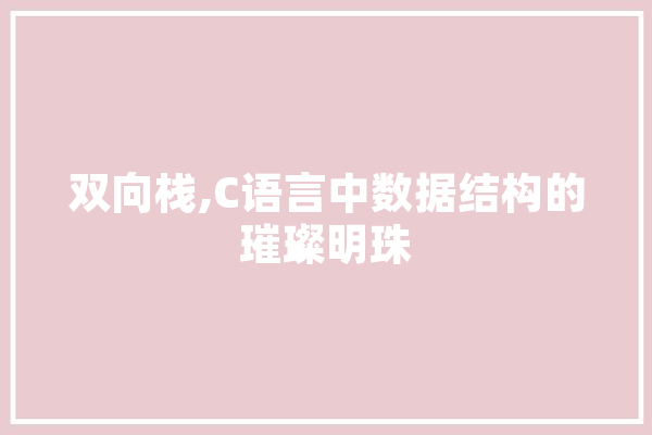 双向栈,C语言中数据结构的璀璨明珠