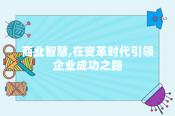 商业智慧,在变革时代引领企业成功之路