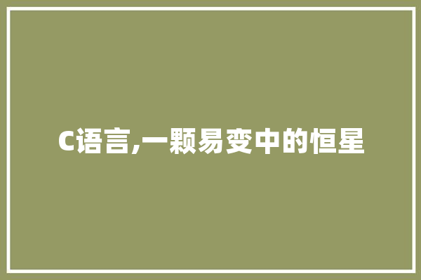 C语言,一颗易变中的恒星 文字写作
