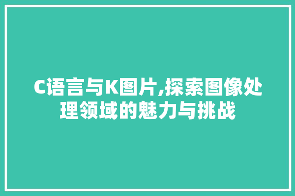 C语言与K图片,探索图像处理领域的魅力与挑战