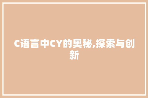 C语言中CY的奥秘,探索与创新