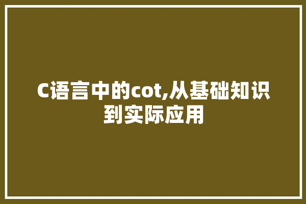 C语言中的cot,从基础知识到实际应用 智能助手