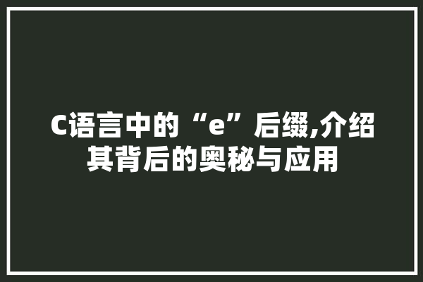 C语言中的“e”后缀,介绍其背后的奥秘与应用