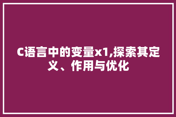 C语言中的变量x1,探索其定义、作用与优化