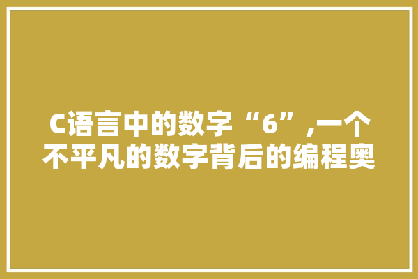 C语言中的数字“6”,一个不平凡的数字背后的编程奥秘 绘影字幕