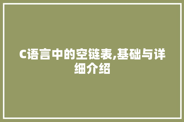 C语言中的空链表,基础与详细介绍