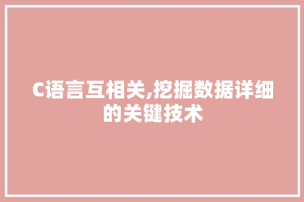 C语言互相关,挖掘数据详细的关键技术
