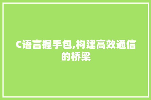 C语言握手包,构建高效通信的桥梁