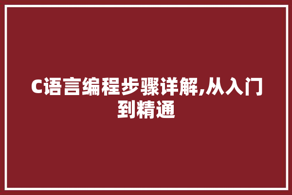 C语言编程步骤详解,从入门到精通 云服务