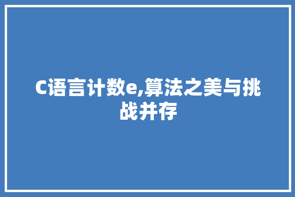 C语言计数e,算法之美与挑战并存