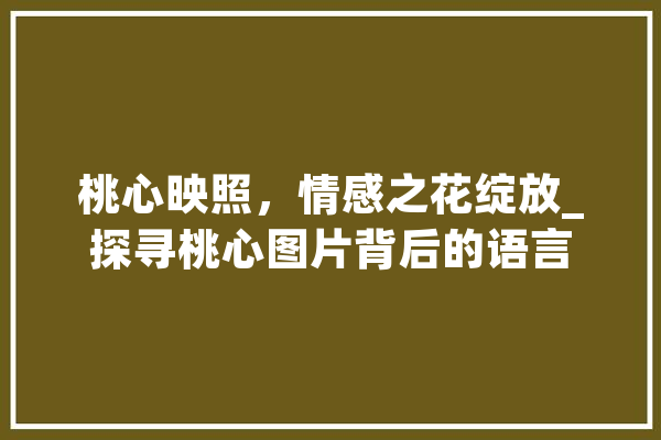 桃心映照，情感之花绽放_探寻桃心图片背后的语言