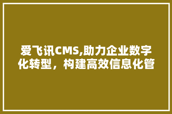 爱飞讯CMS,助力企业数字化转型，构建高效信息化管理平台