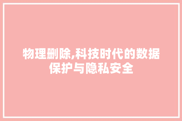 物理删除,科技时代的数据保护与隐私安全
