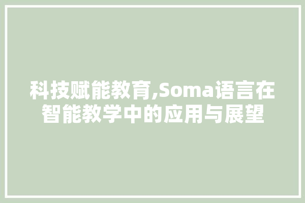 科技赋能教育,Soma语言在智能教学中的应用与展望 AI简讯