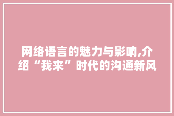 网络语言的魅力与影响,介绍“我来”时代的沟通新风尚 AI简讯