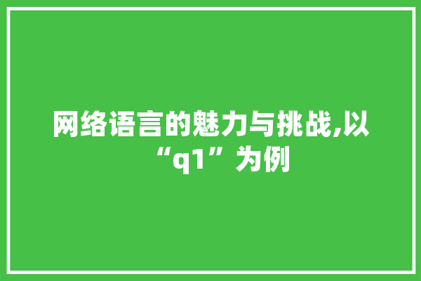 网络语言的魅力与挑战,以“q1”为例 AI快讯