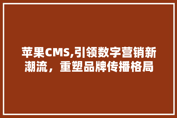 苹果CMS,引领数字营销新潮流，重塑品牌传播格局 计算机