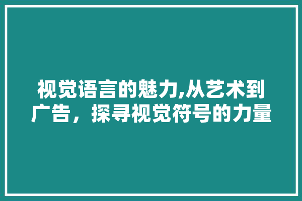 视觉语言的魅力,从艺术到广告，探寻视觉符号的力量