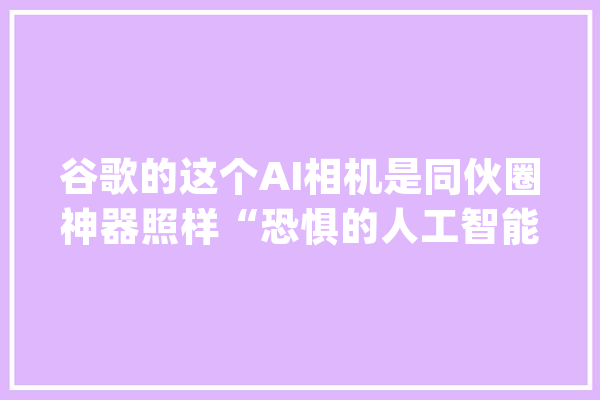 谷歌的这个AI相机是同伙圈神器照样“恐惧的人工智能”_相机_这款 云服务