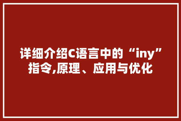 详细介绍C语言中的“iny”指令,原理、应用与优化