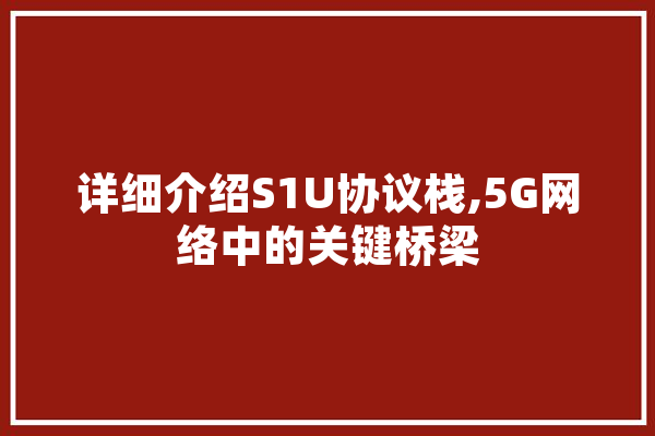 详细介绍S1U协议栈,5G网络中的关键桥梁 智能助手