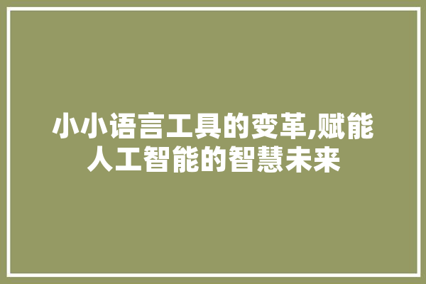小小语言工具的变革,赋能人工智能的智慧未来