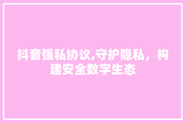 抖音强私协议,守护隐私，构建安全数字生态 智能问答