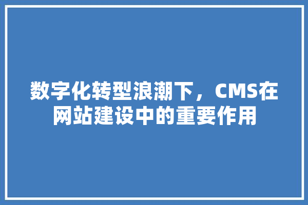 数字化转型浪潮下，CMS在网站建设中的重要作用 文字写作