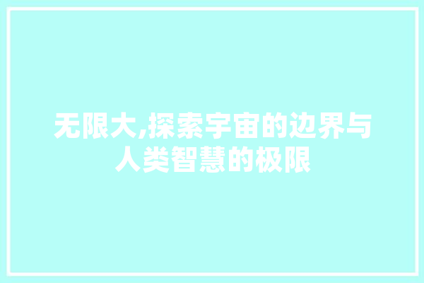 无限大,探索宇宙的边界与人类智慧的极限