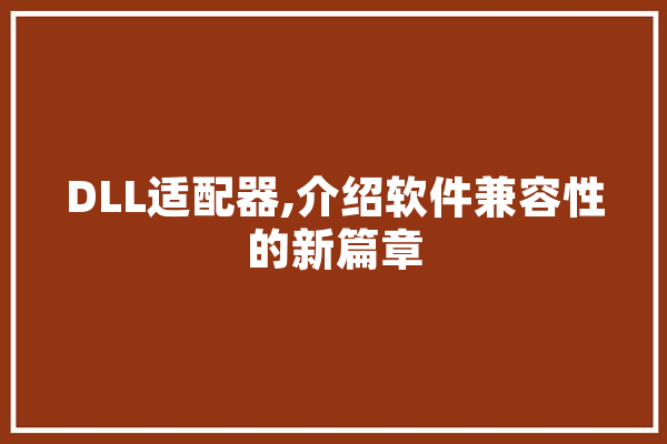 DLL适配器,介绍软件兼容性的新篇章 文字写作